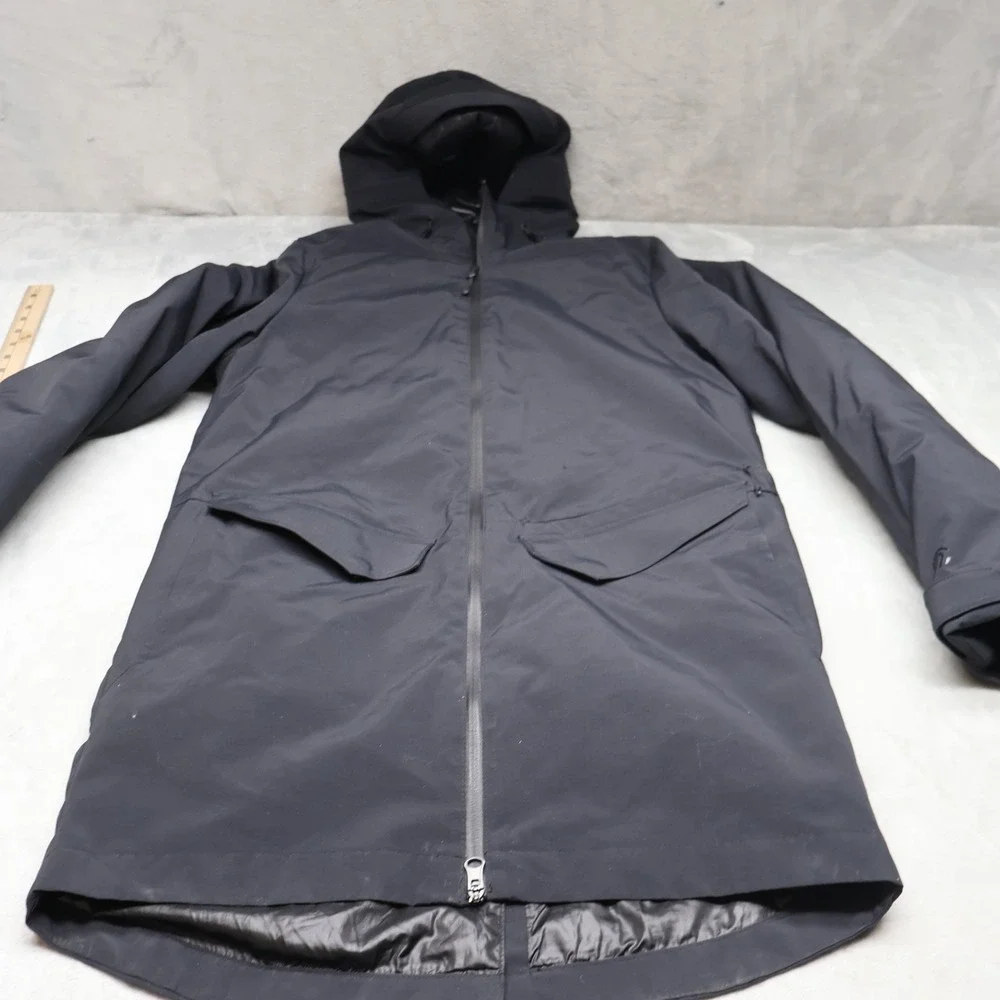 Champion Jacket Men Small Black Hooded Insulated Full Zip Wind Rain Winter Parka